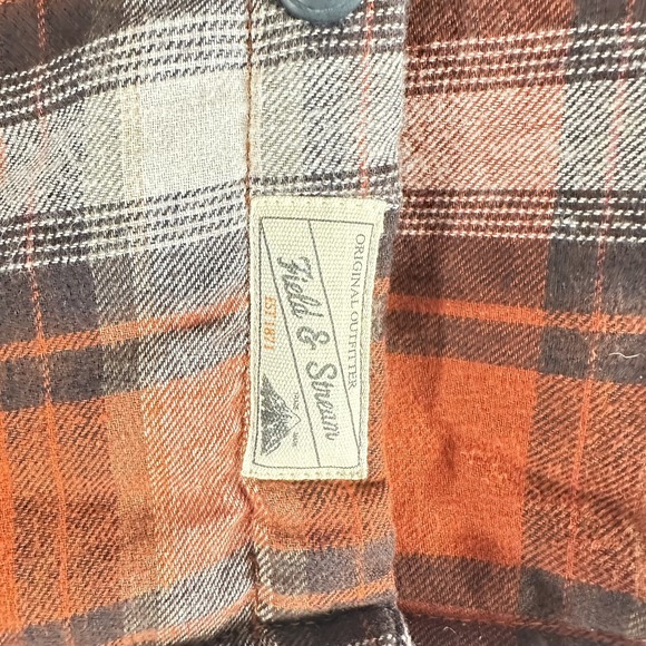 Sherpa Insulated Field & Stream Orange plaid Jacket Shacket Lined  Flannel med - Picture 4 of 9